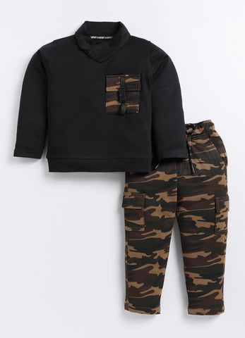 Toonyport Boys' T-Shirt with Camouflage Jogger - Clothing Set