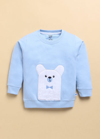 Kids' Cozy Cotton Llama Patched Sweatshirt