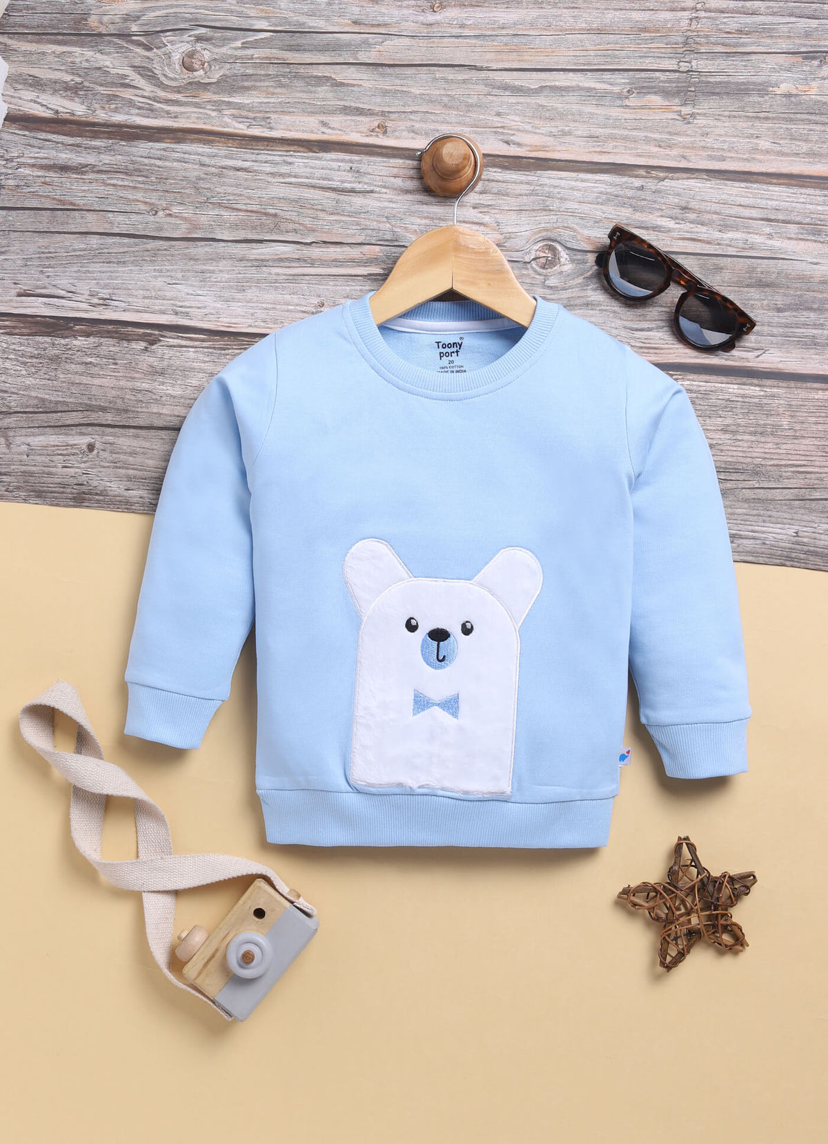 Kids' Cozy Cotton Llama Patched Sweatshirt