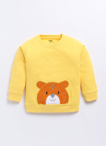 Kids' Cozy Cotton Teddy Patched Sweatshirt