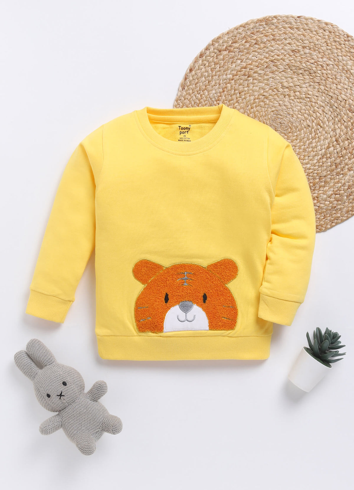 Kids' Cozy Cotton Teddy Patched Sweatshirt