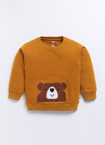 Kids' Cozy Cotton Teddy Patched Sweatshirt