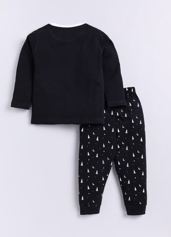 Boys' Printed Cotton T-Shirts with Jogger Set