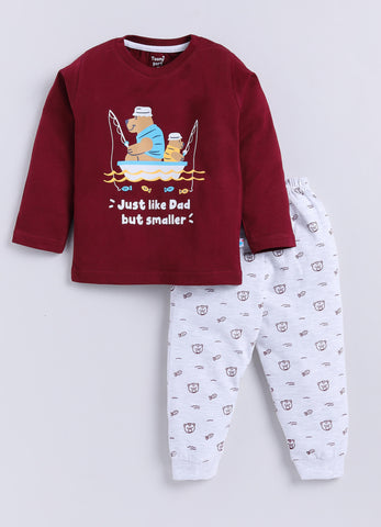 Boys' Printed Cotton T-Shirts with Jogger Set