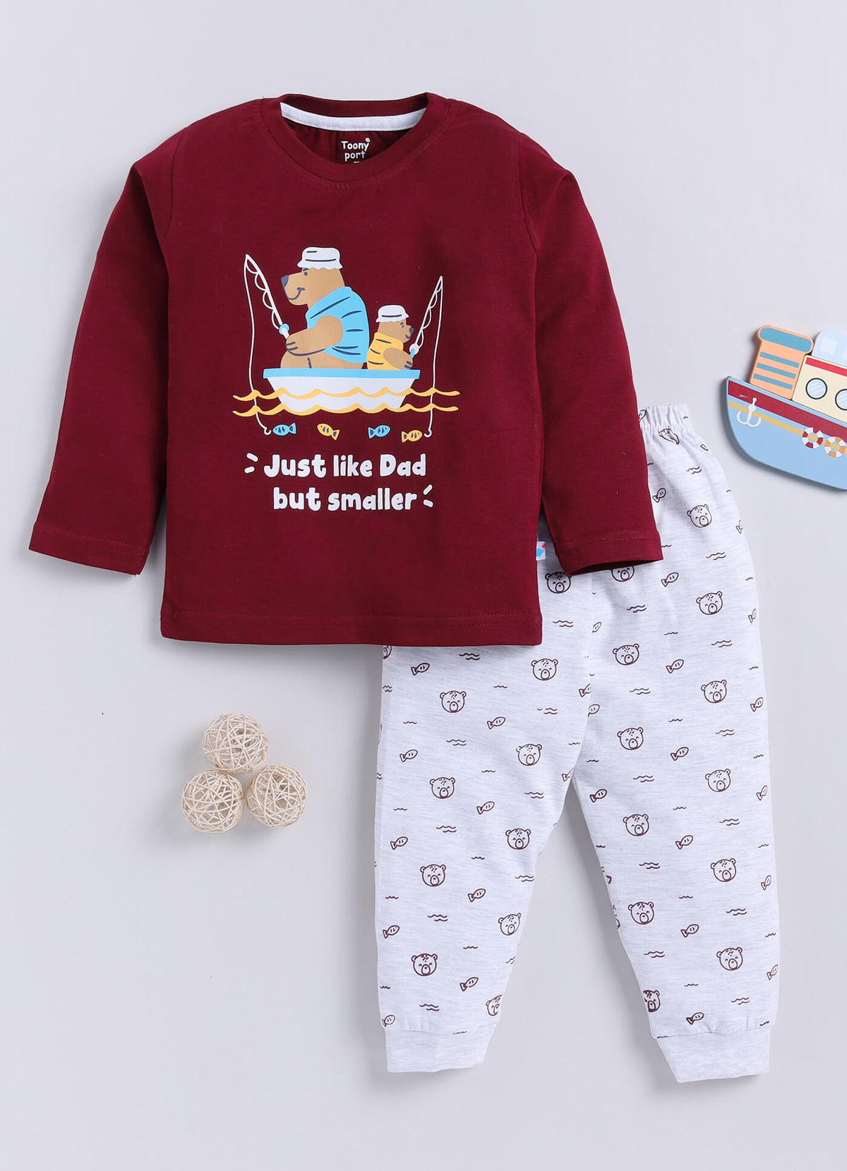 Boys' Printed Cotton T-Shirts with Jogger Set