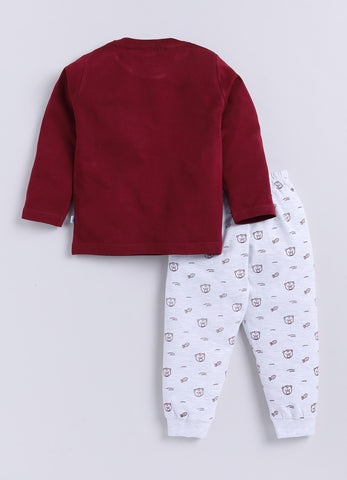 Boys' Printed Cotton T-Shirts with Jogger Set