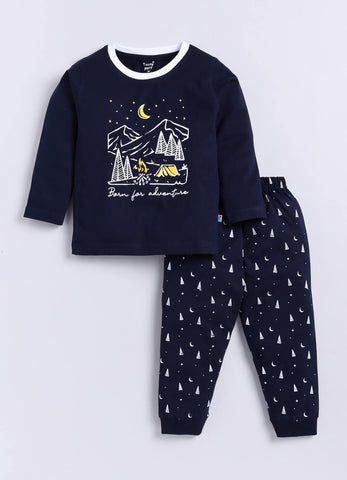 Boys' Printed Cotton T-Shirts with Jogger Set