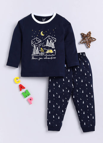 Boys' Printed Cotton T-Shirts with Jogger Set