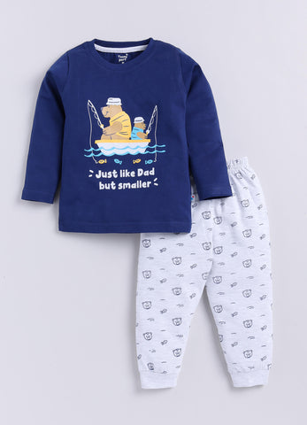 Boys' Printed Cotton T-Shirts with Jogger Set