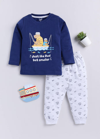 Boys' Printed Cotton T-Shirts with Jogger Set