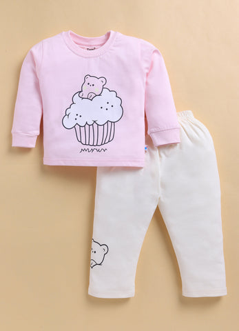 Toonyport Girls' Cute Cupcake Printed Comfy Clothing Set