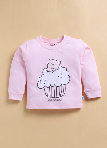 Toonyport Girls' Cute Cupcake Printed Comfy Clothing Set