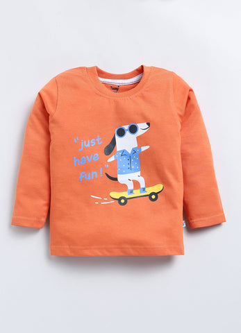 Boys' Printed Cotton T-Shirts with Jogger Set