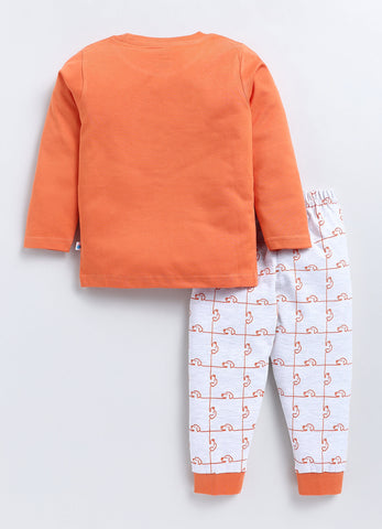 Boys' Printed Cotton T-Shirts with Jogger Set