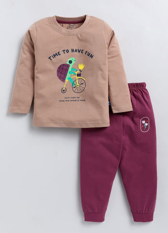 Printed Cotton T-Shirts with Jogger Set