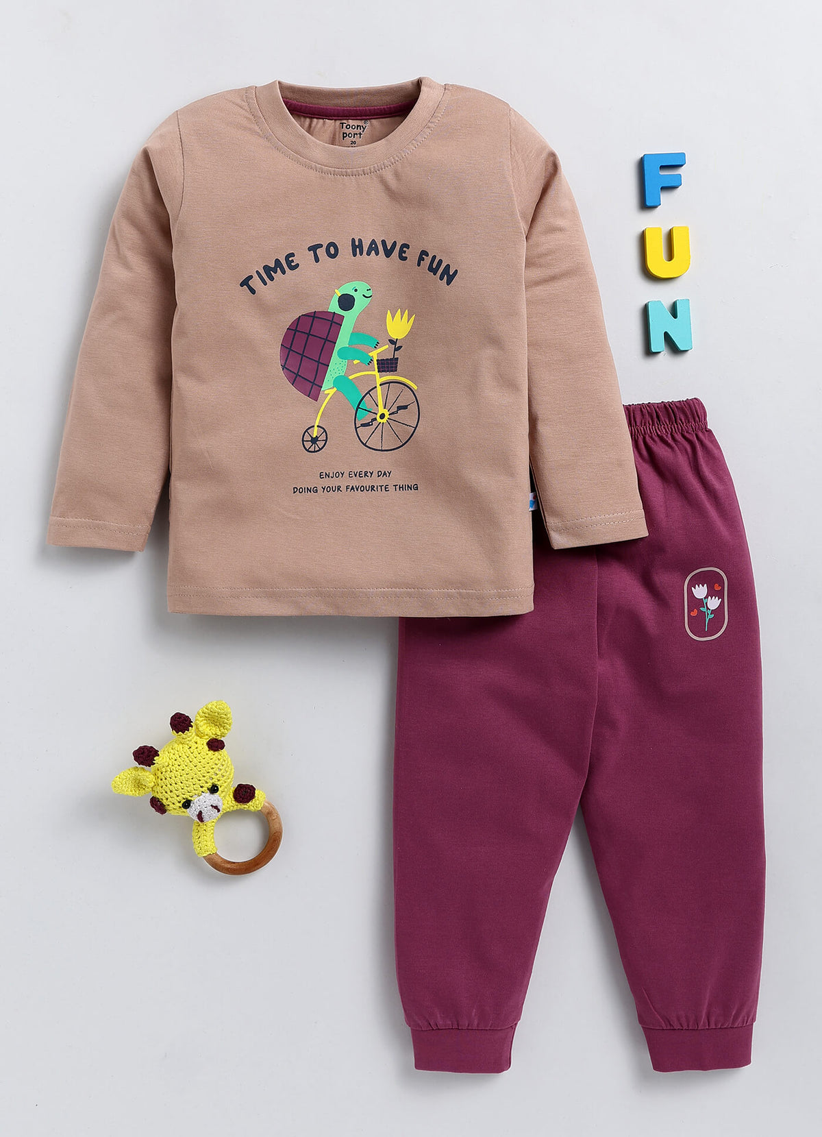 Printed Cotton T-Shirts with Jogger Set