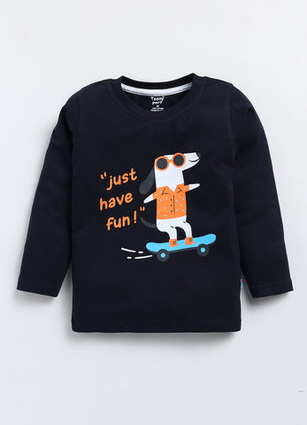 Boys' Printed Cotton T-Shirts with Jogger Set