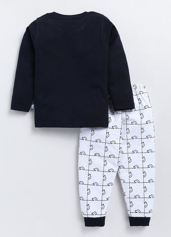 Boys' Printed Cotton T-Shirts with Jogger Set