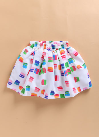 Toonyport Girls' Colorful Geometric Print Skirt and Top Set