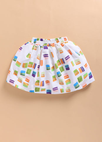 Toonyport Girls' Colorful Geometric Print Skirt and Top Set