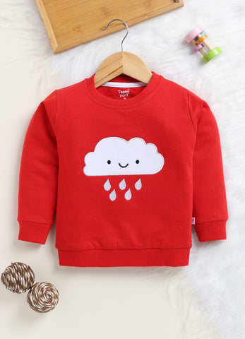 Kids' Cozy Cotton Cloud Patched Sweatshirt