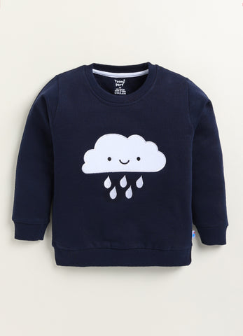 Kids' Cozy Cotton Cloud Patched Sweatshirt