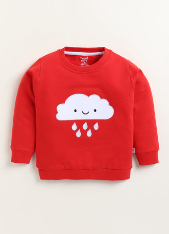 Kids' Cozy Cotton Cloud Patched Sweatshirt