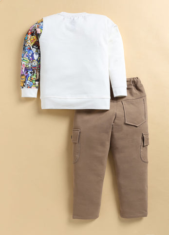 Toonyport Animal Printed T-shirt & Jogger Set for Boys'