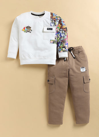 Toonyport Animal Printed T-shirt & Jogger Set for Boys'