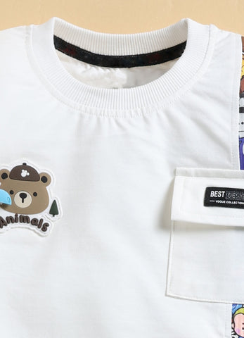 Toonyport Animal Printed T-shirt & Jogger Set for Boys'