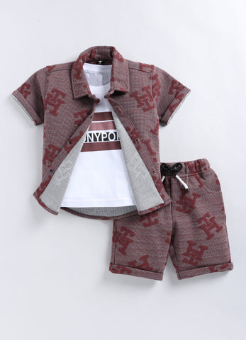 Toonyport Textured 3 Piece Clothing Set for Boys'