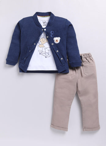 Toonyport Boys ' Bear Patched Clothing Set