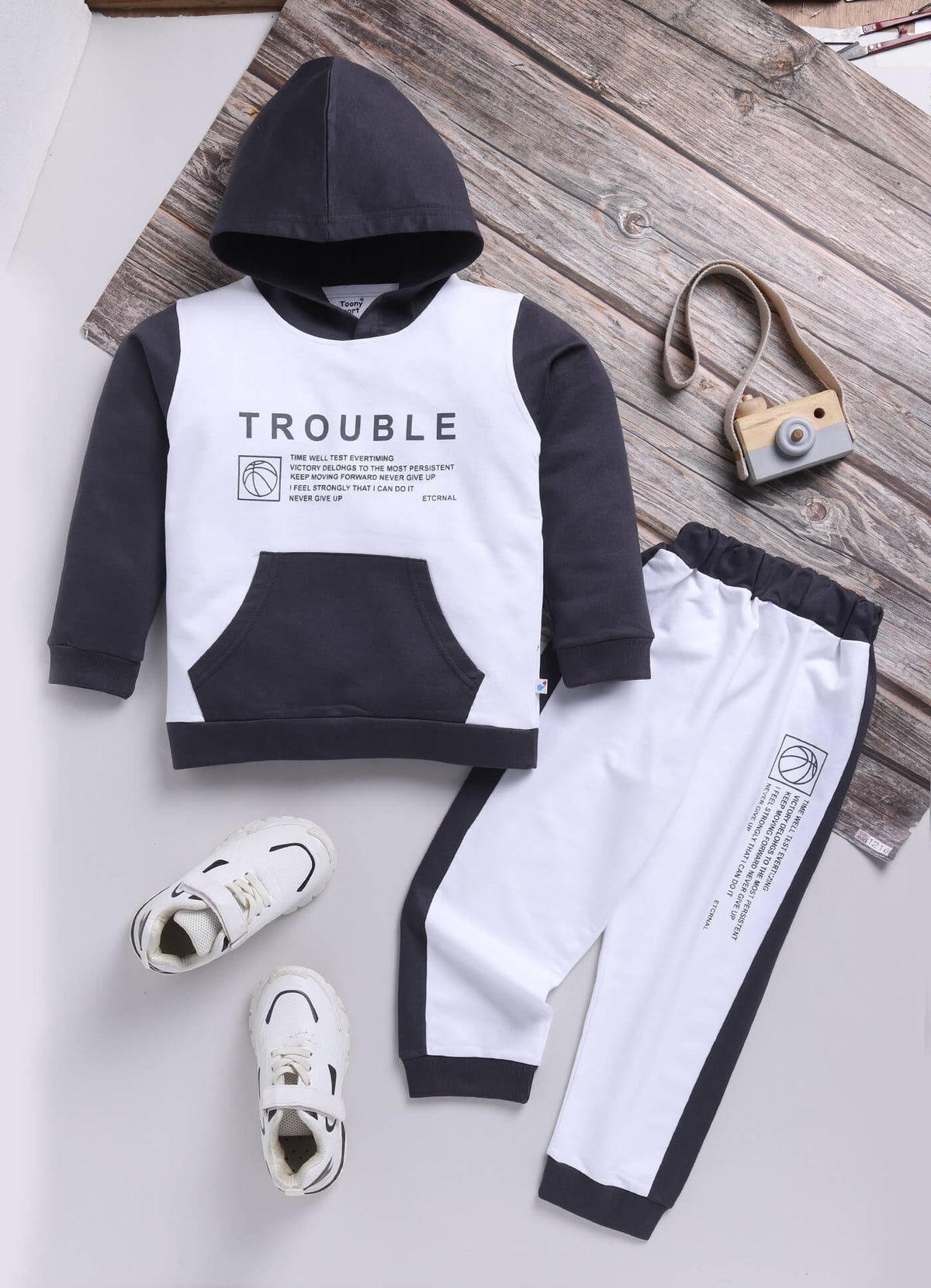 Toonyport Boys' Hooded Comfy Sweatshirt with Jogger Set