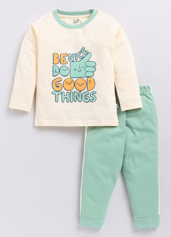 Boys' Printed Cotton T-Shirts with Jogger Set