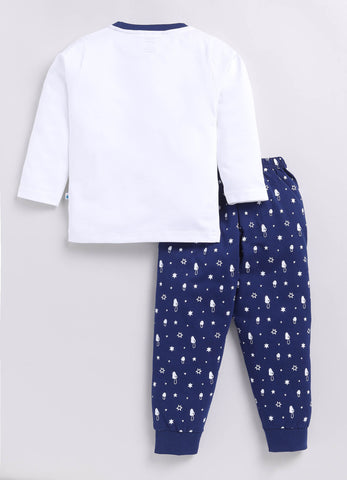 Boys' Printed Cotton T-Shirts with Jogger Set