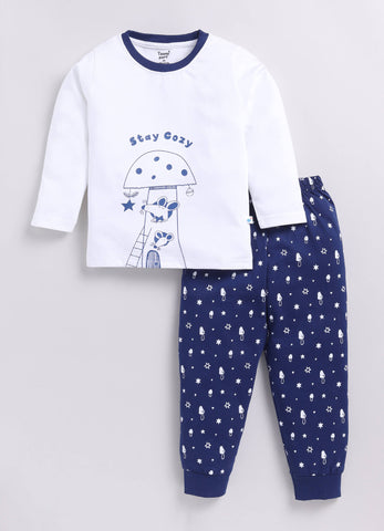 Boys' Printed Cotton T-Shirts with Jogger Set