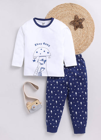 Boys' Printed Cotton T-Shirts with Jogger Set