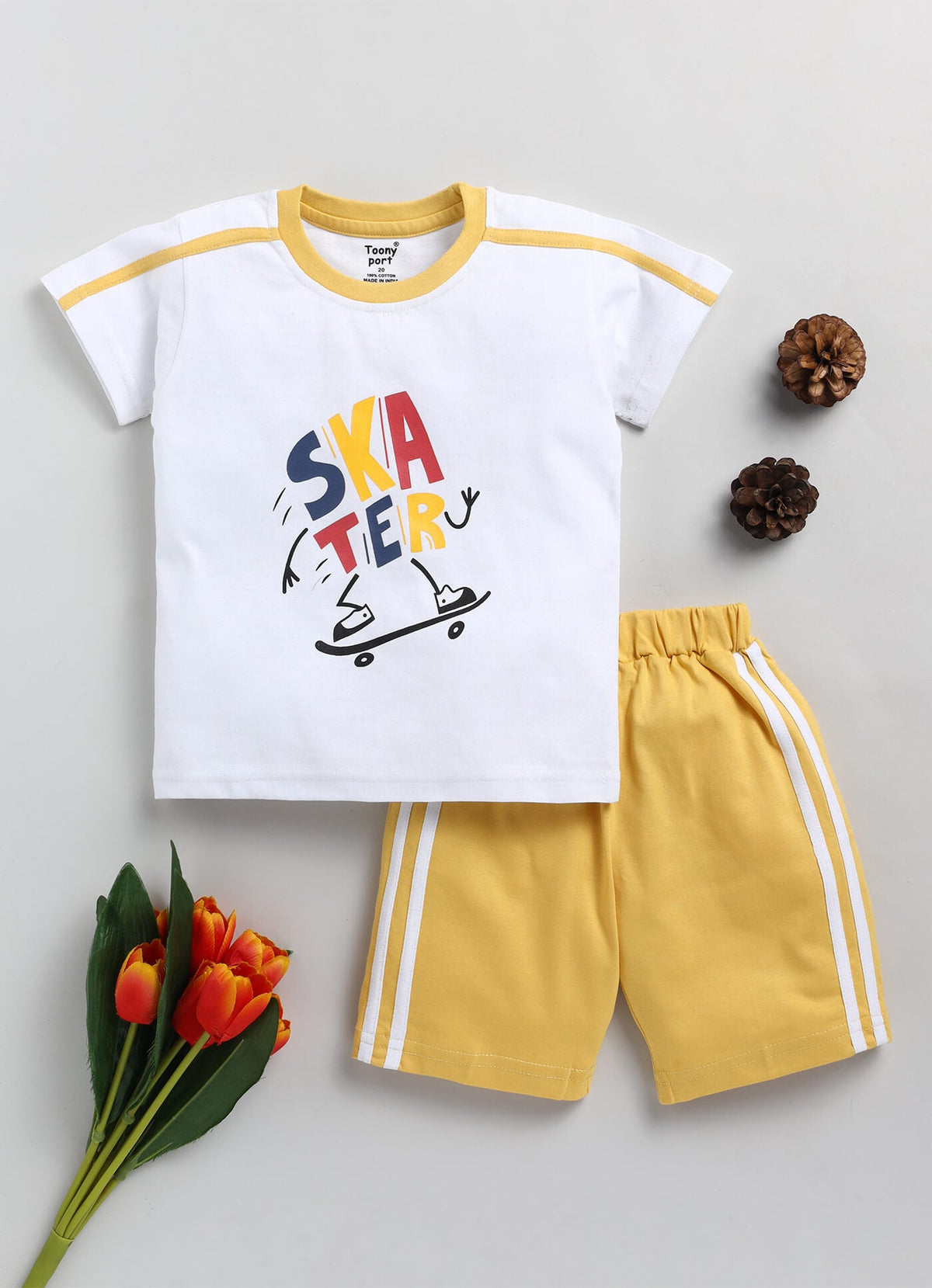 Boys' Printed Cotton T-Shirts and Shorts Set