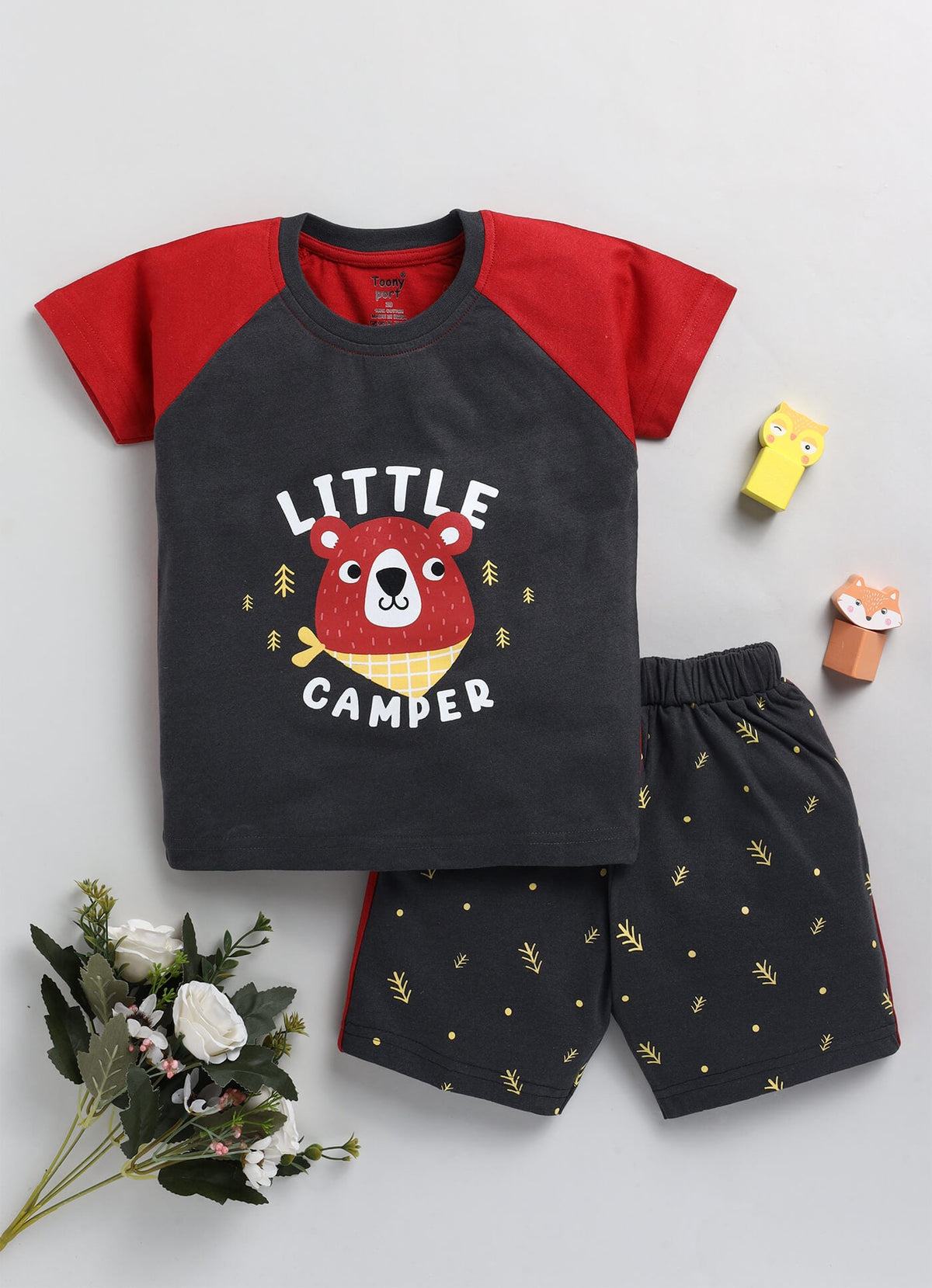 Boys' Printed Cotton T-Shirts and Shorts Set