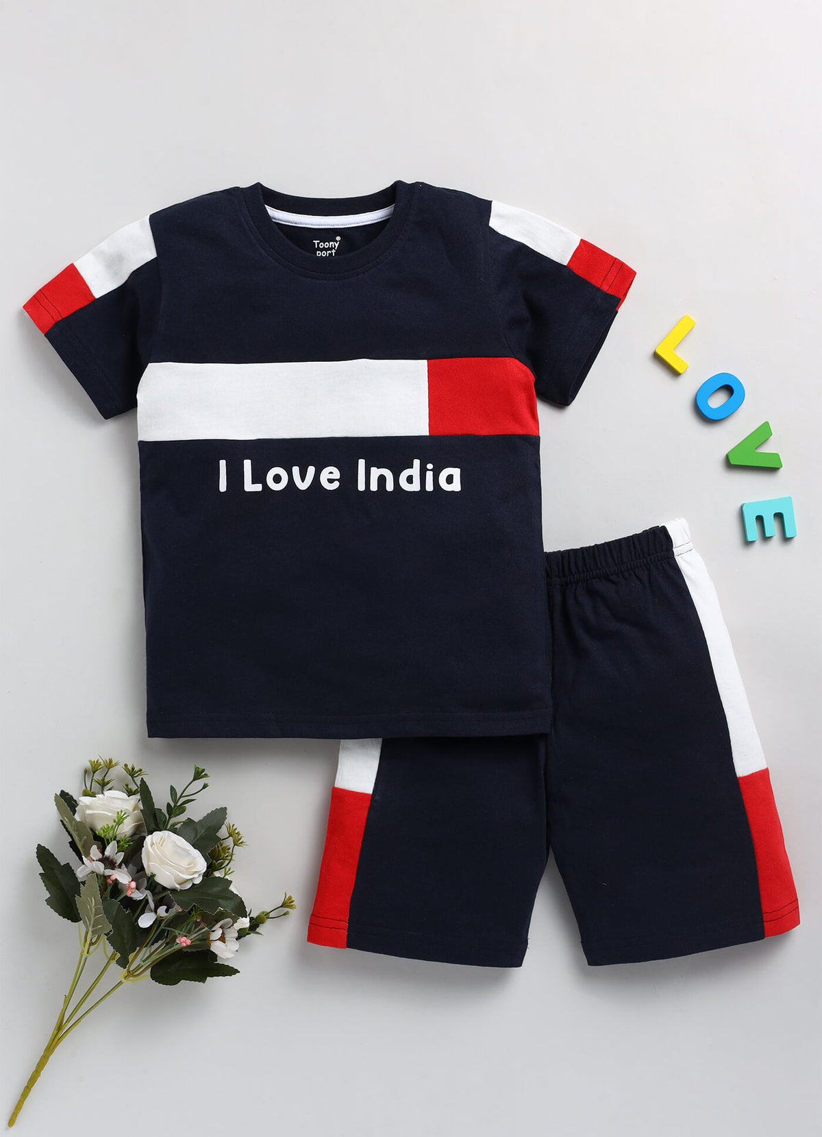 Boys' Printed Cotton T-Shirts and Shorts Set