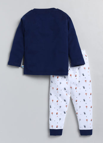 Girls' Printed Cotton T-Shirts with Jogger Set