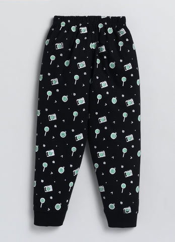 Boys' Printed Cotton T-Shirts with Jogger Set