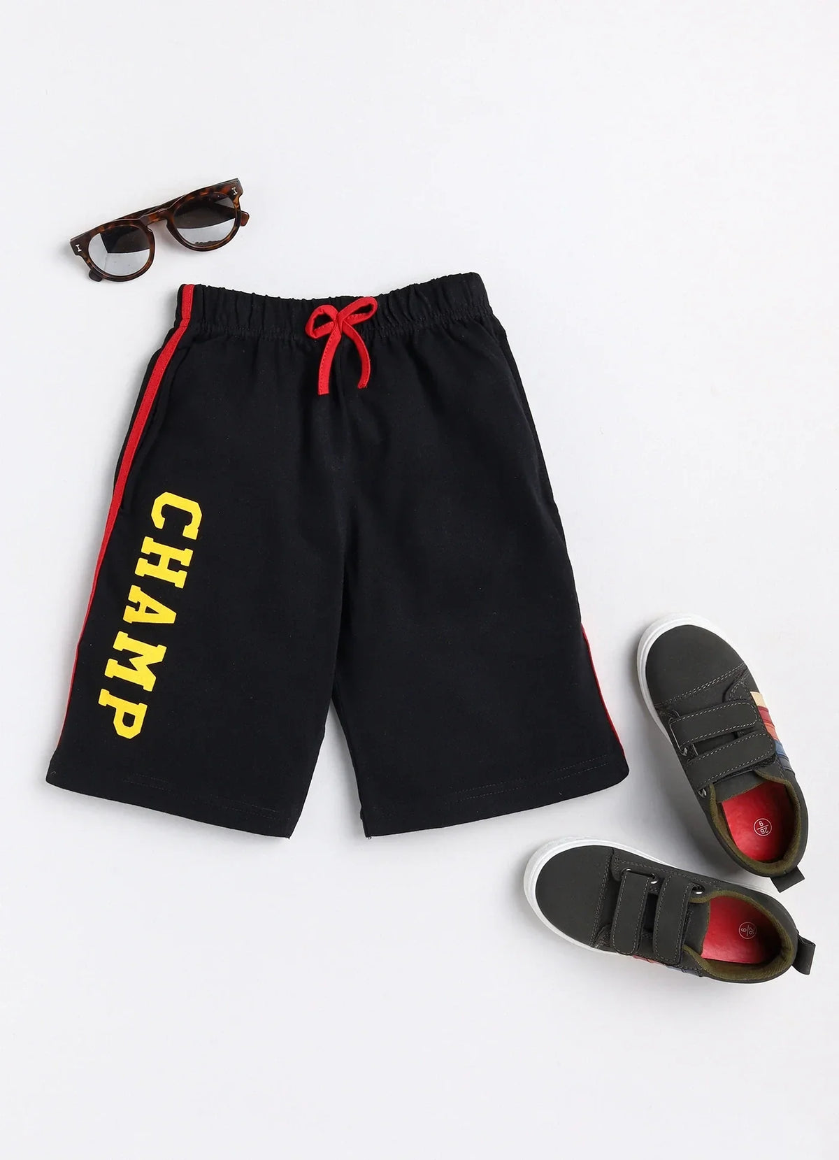 Toonyport Typograhic Print Cotton Summer Shorts For Boys