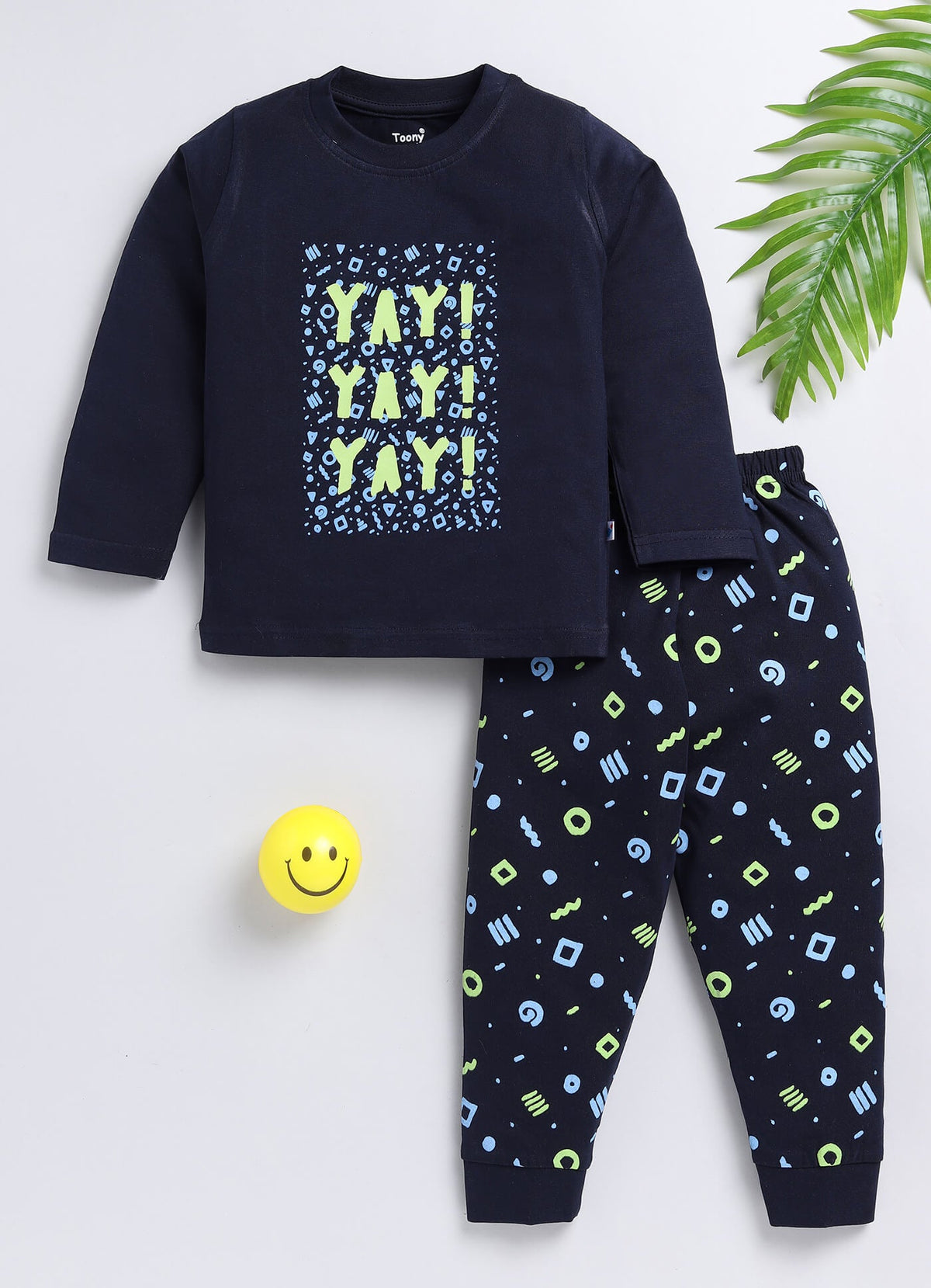 Boys' Printed Cotton T-Shirts with Jogger Set