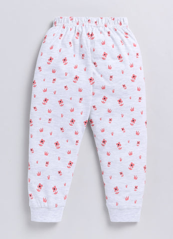 Girls' Printed Cotton T-Shirts with Jogger Set