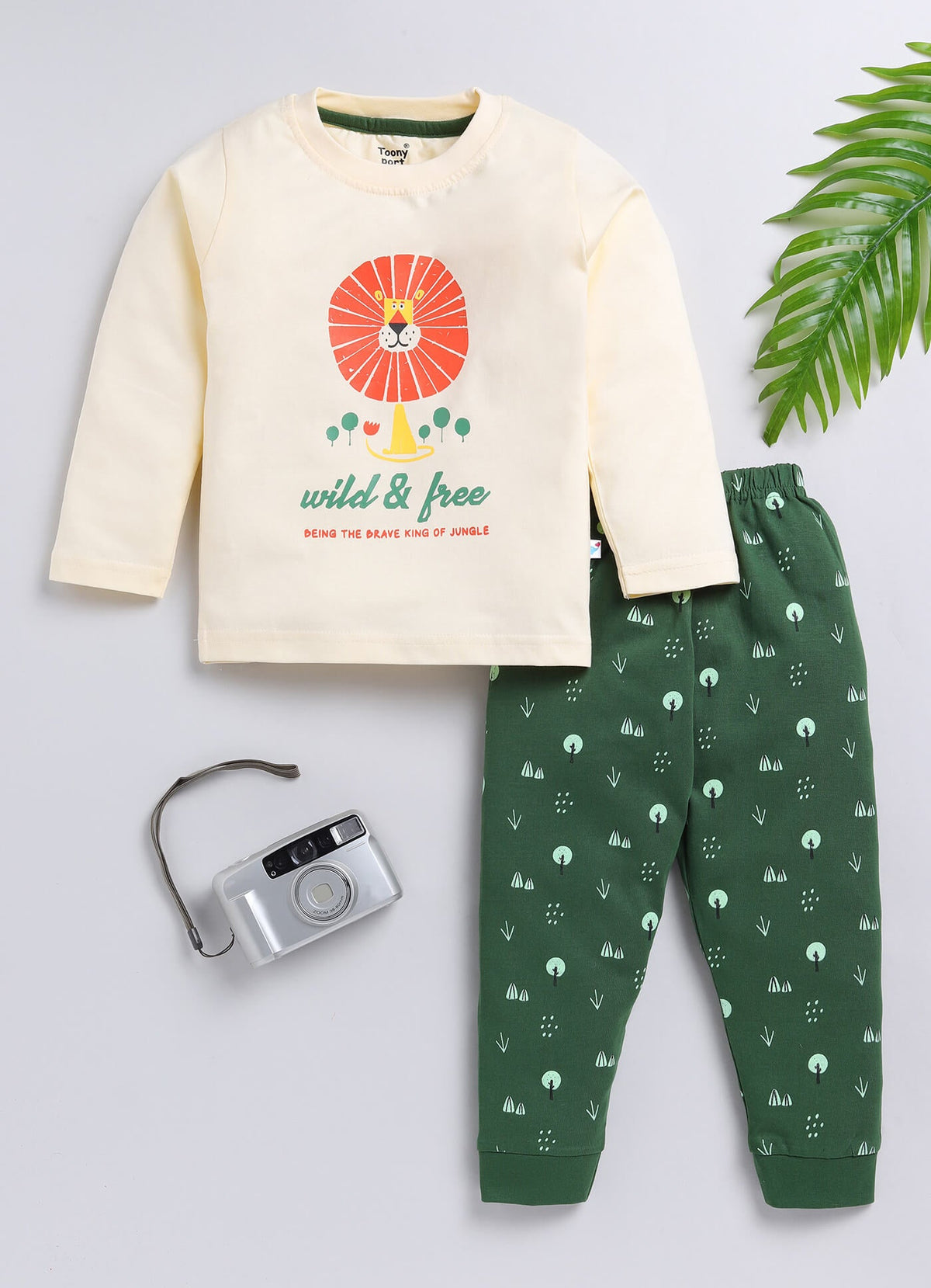 Boys' Printed Cotton T-Shirts with Jogger Set