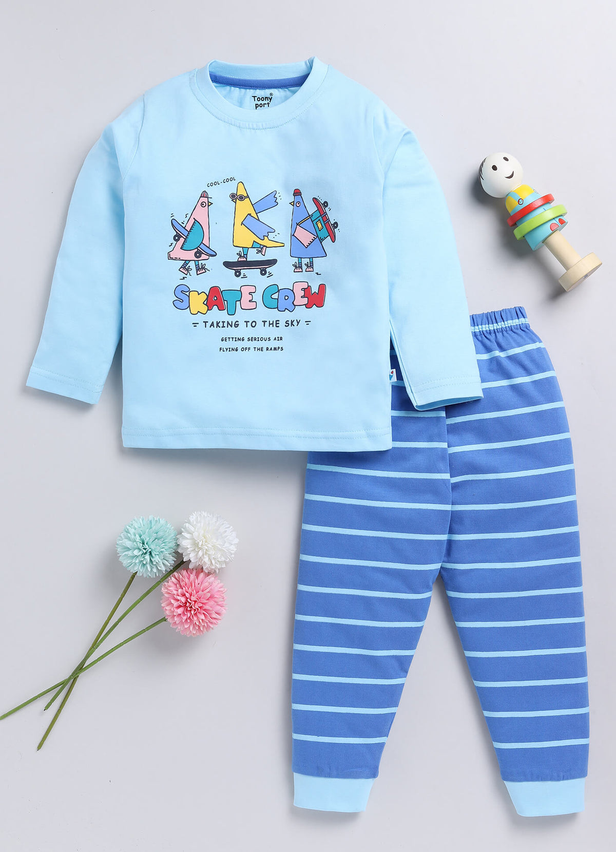 Boys' Printed Cotton T-Shirts with Jogger Set