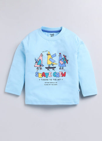 Boys' Printed Cotton T-Shirts with Jogger Set