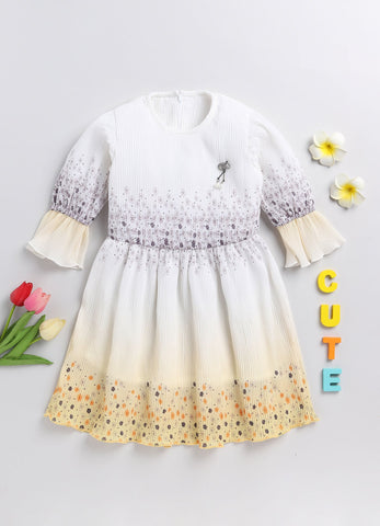 Toonyport Party Wear Floral Print Summer Dress For Girls