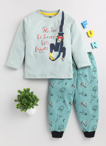 Toonyport Graphic Printed Full Sleeve T-shirt with Full Pant Set for K